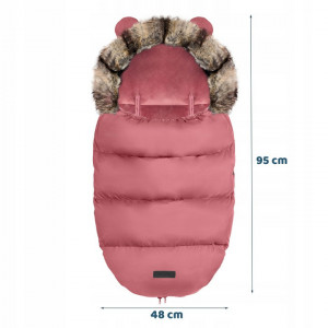 Sac de dormit 4in1, Orificii pentru carucior, sanie, 95 cm x 48 cm, Ricokids, Elmi, Dusty Pink
