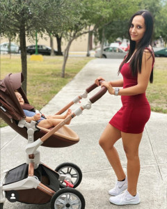 Set 3in1 - Carucior Copii Hot Mom 360 Coffe 2 in 1 + Scoica auto Hot Mom