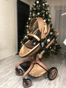Set 3in1 - Carucior Copii Hot Mom Premium Champagne 2 in 1 + Scoica auto Hot Mom