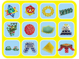 Set de constructie magnetic, Magnastix, 88 de piese