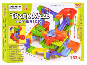 Set de contruit interactiv, Pista pentru bile, 24 x 21,6 x 15,7 cm, 152 de elemente, Jokomisiada, ZA3228