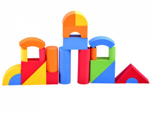 Set educational, Cuburi moi colorate, din Spuma, 80 de piese