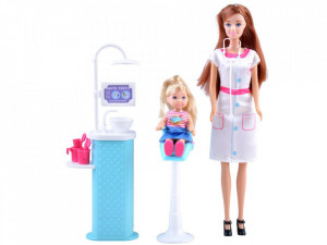 Set papusa Anily doctor si fetita la cabinetul stomatologic, accesorii incluse