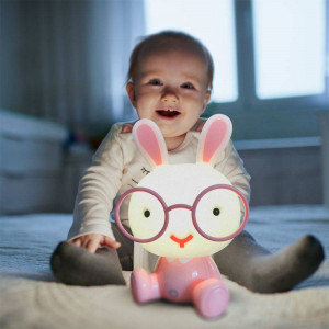 Severno Rabbit - Lampa de veghe de noptiera IEPURAS Roz, 23 cm