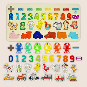 Tablita educativa 7in1, Ricokids, 781400, cu numere, animale si vehicule