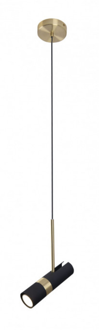 Pendul Puma Maxlight Auriu -P0408  Culoare: Auriu, Negru  Dimensiuni: Diametru 6cm, Inaltime 148.5cm  Material: Metal  Becuri: 1 x GU10 5W LED 230V - nu este inclus