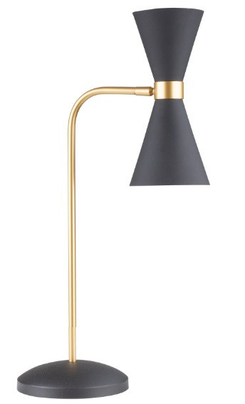 Veioza Cornet Maxlight Negru Auriu -T0039   Culoare: Negru si Auriu  Dimensiuni: Diametru suport 18cm, Diametru abajur 12cm (max) Inaltime 67cm   Material: Metal  Becuri: 2 x 5W LED 230V, 550 LM, 3000K
