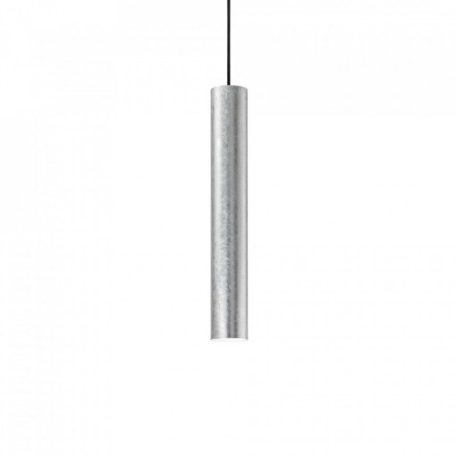 Pendul Look Ideal-Lux Argintiu SP1 D06 -141800  Culoare: Argintiu  Dimensiuni: Diametru 6cm, Inaltime 56cm (min) 140cm (max)  Material: Metal   Becuri: 1 x GU10 (28W)