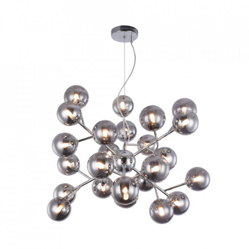 lustra moderna, lustra cu globuri, lustra living, lustra argintie, candelabru, lustra sufragerie, lustra dormitor