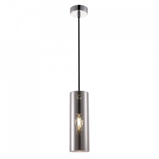 Pendul Maytoni Gioia Argintiu Fumuriu -01CH  Culoare: Argintiu, Fumuriu  Dimensiuni: Diametru 8cm, Inaltime 100cm (min) 178cm (max)  Material structura: Metal  Material abajur: Sticla  Becuri: 1 x E14 (40W) - nu este inclus  Greutate: 0.6kg