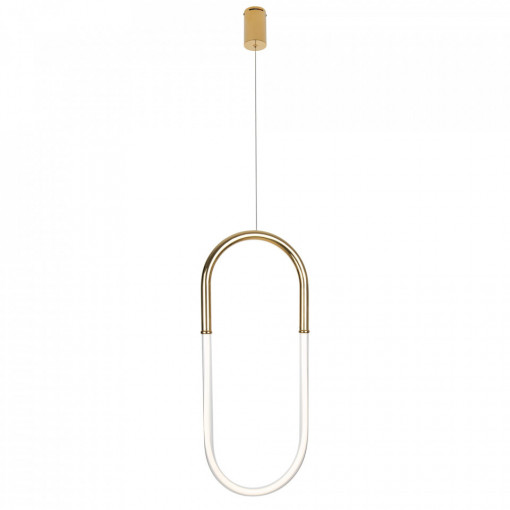 Pendul Olivia Maxlight Auriu -P0429D  Culoare: Auriu  Dimensiuni: Lungime 33cm, Latime 7cm, Inaltime 180cm (max)  Material: Metal, Silicon  Becuri: 1 x 15 W LED 230V, 1050 LM, CRI 90, 3000K