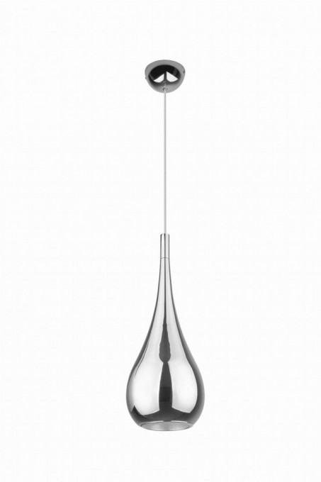 Pendul Drop Maxlight Argintiu -P0230  Culoare: Argintiu  Dimensiuni: Diametru 20cm, Inaltime 52cm - 120cm (max)   Material structura: Metal  Materail abajur: Sticla  Becuri: 1 x 40W E27 230V - nu este inclus