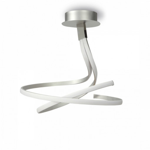 Lustra argintie, Lustra moderna argintie, Lustra argintie din metal, Lustra forma infinit, Lustra moderna argintie, Lustra living, Lustra living argintie, Lustra moderna, Lustra dormitor, Lustra dormitor argintie, Lustra metal, Lustra cu led