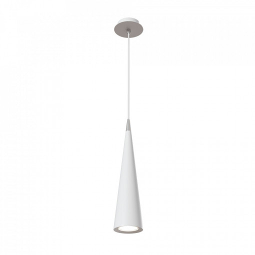 Pendul Maytoni Nevill Alb -01-W  Culoare: Alb  Dimensiuni: Diametru 10cm, Inaltime 36cm (min) 158cm (max)  Material structura: Metal  Becuri: 1 x GU10 (40W)  Greutate: 0.4kg