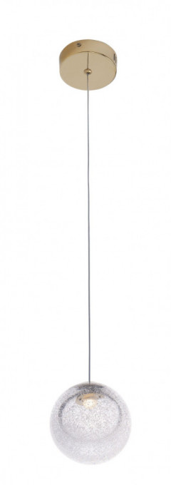 Pendul Zoe Maxlight Auriu -P0389   Culoare: Auriu  Dimensiuni: Diametru 9.5cm, Inaltime 180cm (max)   Material structura: Metal  Materail abajur: Sticla  Becuri: 1 x 1,5W,  105 LM, 3000K