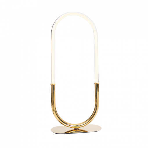 Veioza Olivia Maxlight Auriu -T0045D  Culoare: Auriu  Dimensiuni: Lungime 35cm, Latime 15cm, Inaltime 82.5cm  Material: Metal, Silicon  Becuri: 1 x 15 W LED 230V, 1050 LM, CRI 90, 3000K