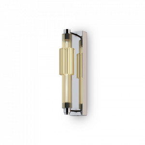 Aplica perete moderna chrome cu sticla bej si led Maytoni Verticale