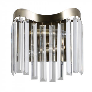 Aplica perete moderna nickel din metal cu cristale Italux Sabriga