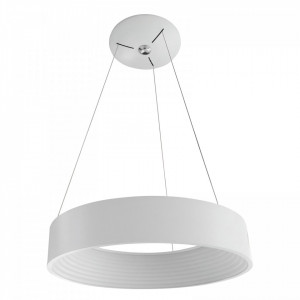 Lustra moderna alba rotunda cu led Italux Mattia