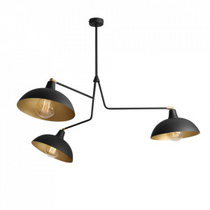 Lustra moderna neagra din metal cu 3 brate Aldex Espace