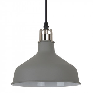 Pendul modern gri cu detalii chrome Italux Hooper