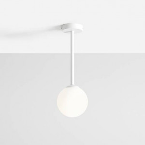 Plafoniera moderna alba minimalista cu glob de sticla Aldex Pinne S
