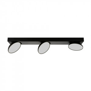 Spot aplicat modern negru rotund cu 3 brate led Italux Castelia
