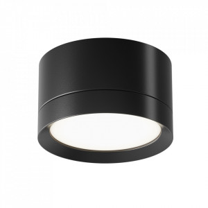 Spot aplicat modern negru rotund din aluminiu Maytoni Hoop 