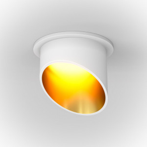 Spot incastrat modern alb cu interior auriu rotund Maytoni Lipari