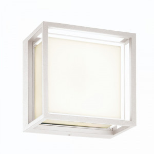 Aplica perete exterior moderna alba cub cu led Mantra Chamonix