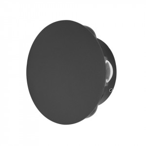 Aplica perete exterior moderna neagra rotunda Italux Macba 3000k