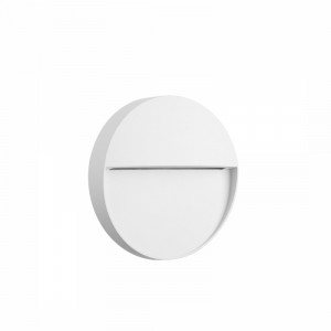 Aplica perete exterior moderna rotunda alba cu led Mantra Baker S