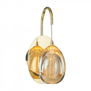 Aplica perete moderna aurie cu glob transparent Italux Huelto