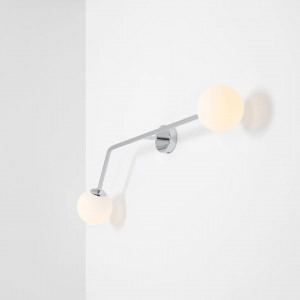 Aplica perete moderna chrome cu 2 globuri de sticla Aldex Pure 