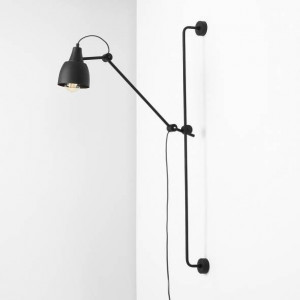 Aplica perete moderna neagra din metal tip lampa Aldex Dron