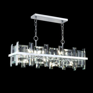 lustra suspendata argintie, lustra luxury, lustra din sticla, lustra dreptunghiulara, lustra pentru masa de dining, lustra pentru dining, lustra living