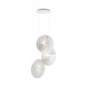 Lustra moderna alba cu 3 discuri din metal Maytoni Reflex