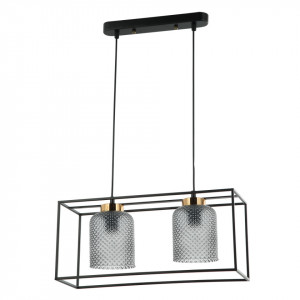 Lustra moderna neagra din metal cu 2 becuri Italux Sinella
