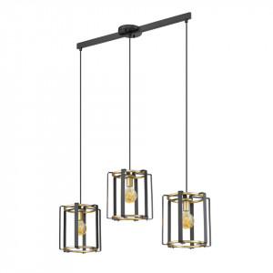 Lustra moderna neagra din metal cu 3 pendule Italux Primero