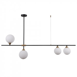 Lustra moderna neagra liniara cu 4 globuri Italux Belmonte