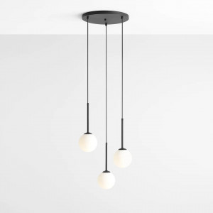 Lustra moderna neagra rotunda cu 3 pendule Aldex Bosso 