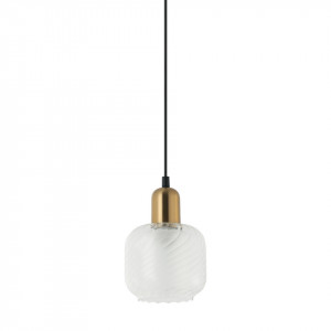 Pendul modern alama cu glob de sticla transparent Italux Lamezia