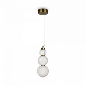 Pendul modern auriu cu 3 globuri de sticla Maytoni Collar