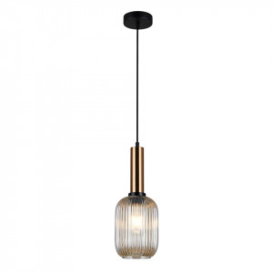 Pendul modern auriu cu glob bej Italux Antiola d15