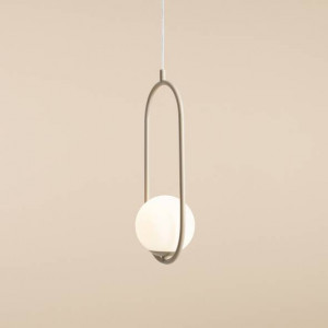 Pendul modern bej cu un glob de sticla Aldex Riva