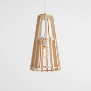 Pendul modern bej din lemn stil rustic Aldex Ferb S