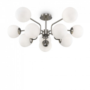 Plafoniera moderna nickel cu 10 globuri de sticla Maytoni Erich