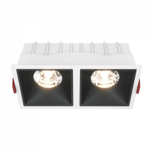 Spot incastrat modern alb negru dublu 30w Maytoni Alfa Led 3000K