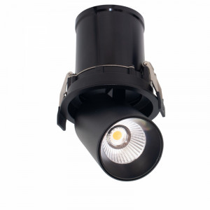 Spot incastrat modern negru rotund 3000k Mantra Garda M
