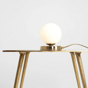 Veioza moderna aurie minimalista cu glob din sticla Aldex Ball S